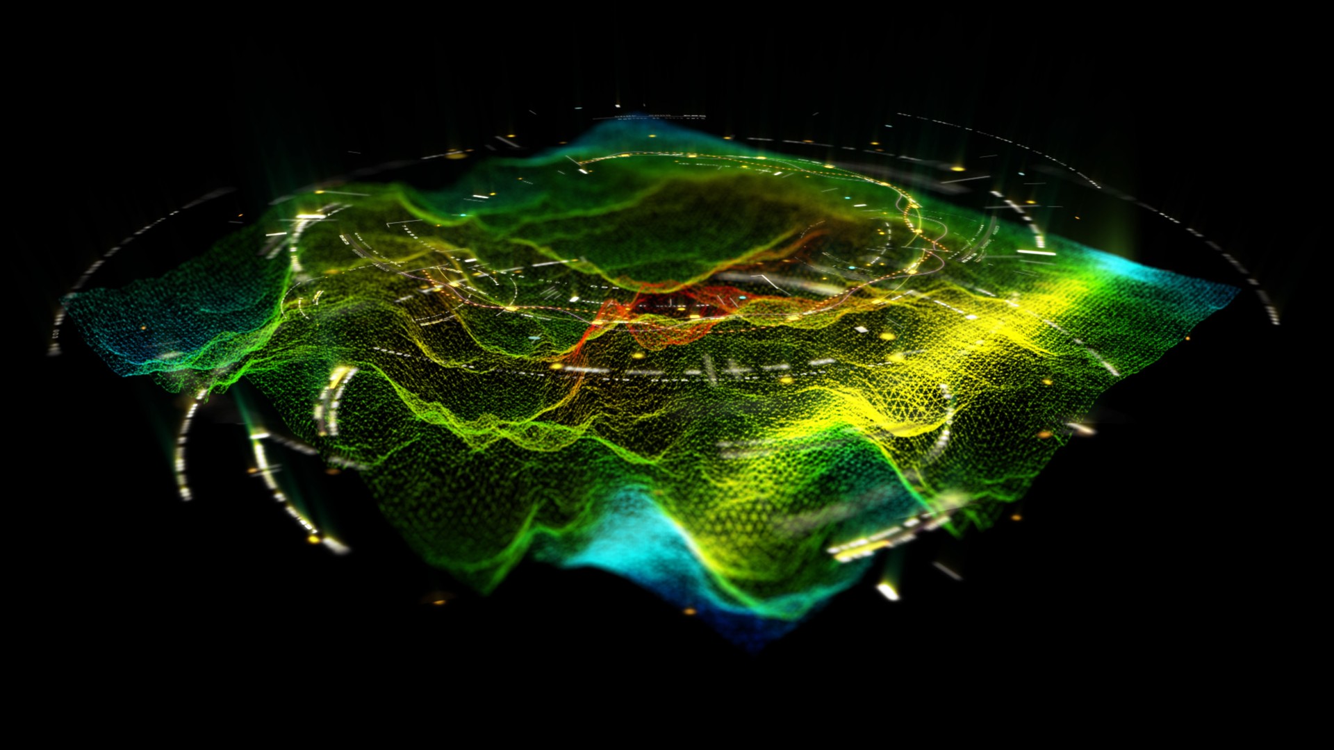 Futuristic Holographic Terrain Head Up Display
